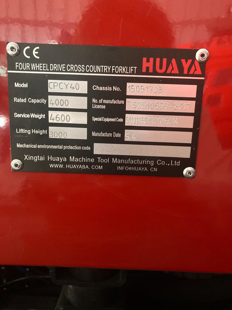 Montacargas Huaya modelo 4  toneladas CPCY40